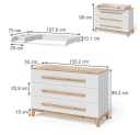 VitaliSpa® Wickelkommode Malia Weiß/Artisan 3 Schubladen Bild 1