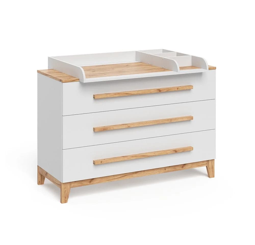 VitaliSpa® Wickelkommode Malia Weiß/Artisan 3 Schubladen - Bild 3