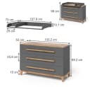 VitaliSpa® Wickelkommode Malia Grau 3 Schubladen Bild 1