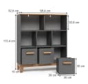 VitaliSpa® Bücherregal Malia Grau/Artisan 8 Fächer Bild 1