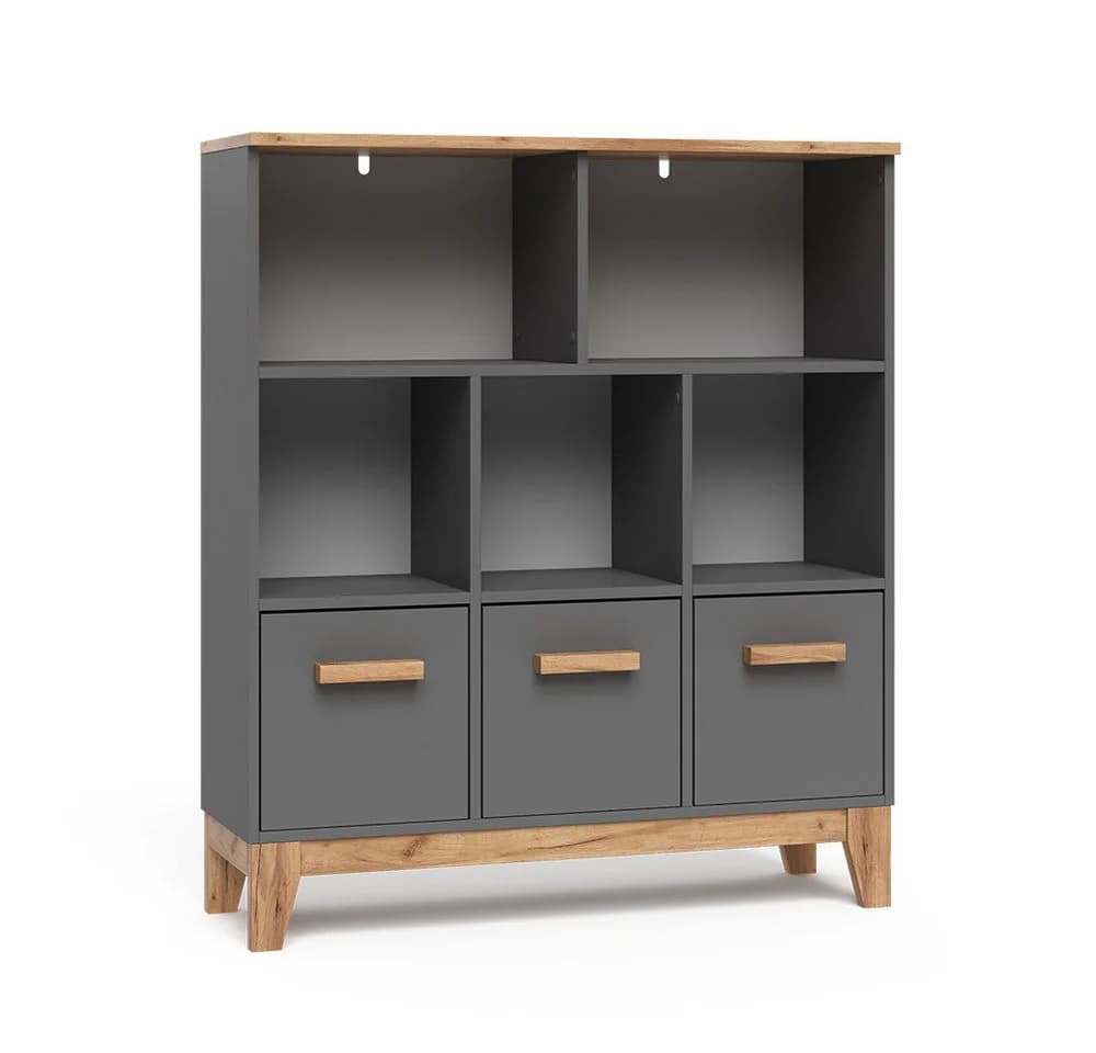 VitaliSpa® Bücherregal Malia Grau/Artisan 8 Fächer - Bild 2