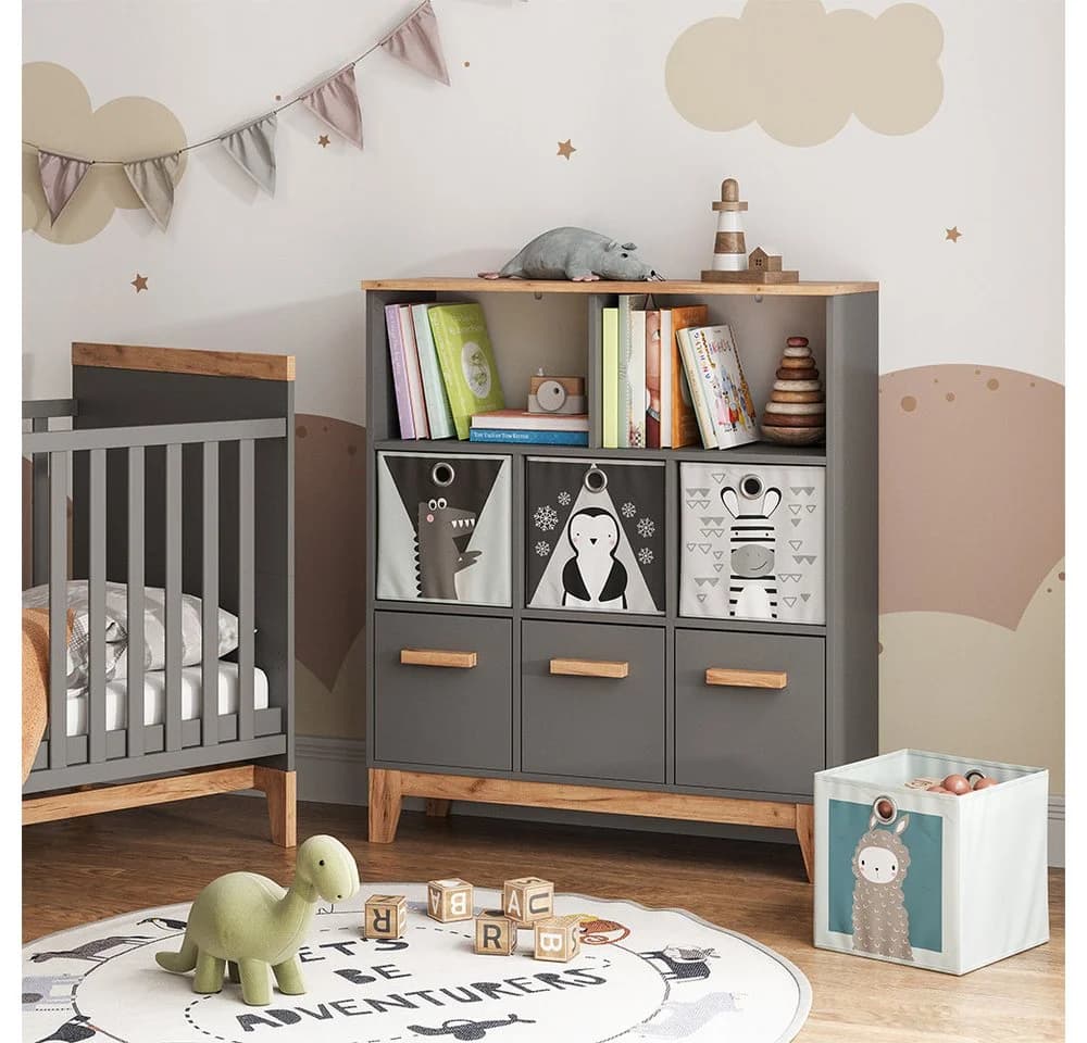 VitaliSpa® Bücherregal Malia Grau/Artisan 8 Fächer - Bild 3