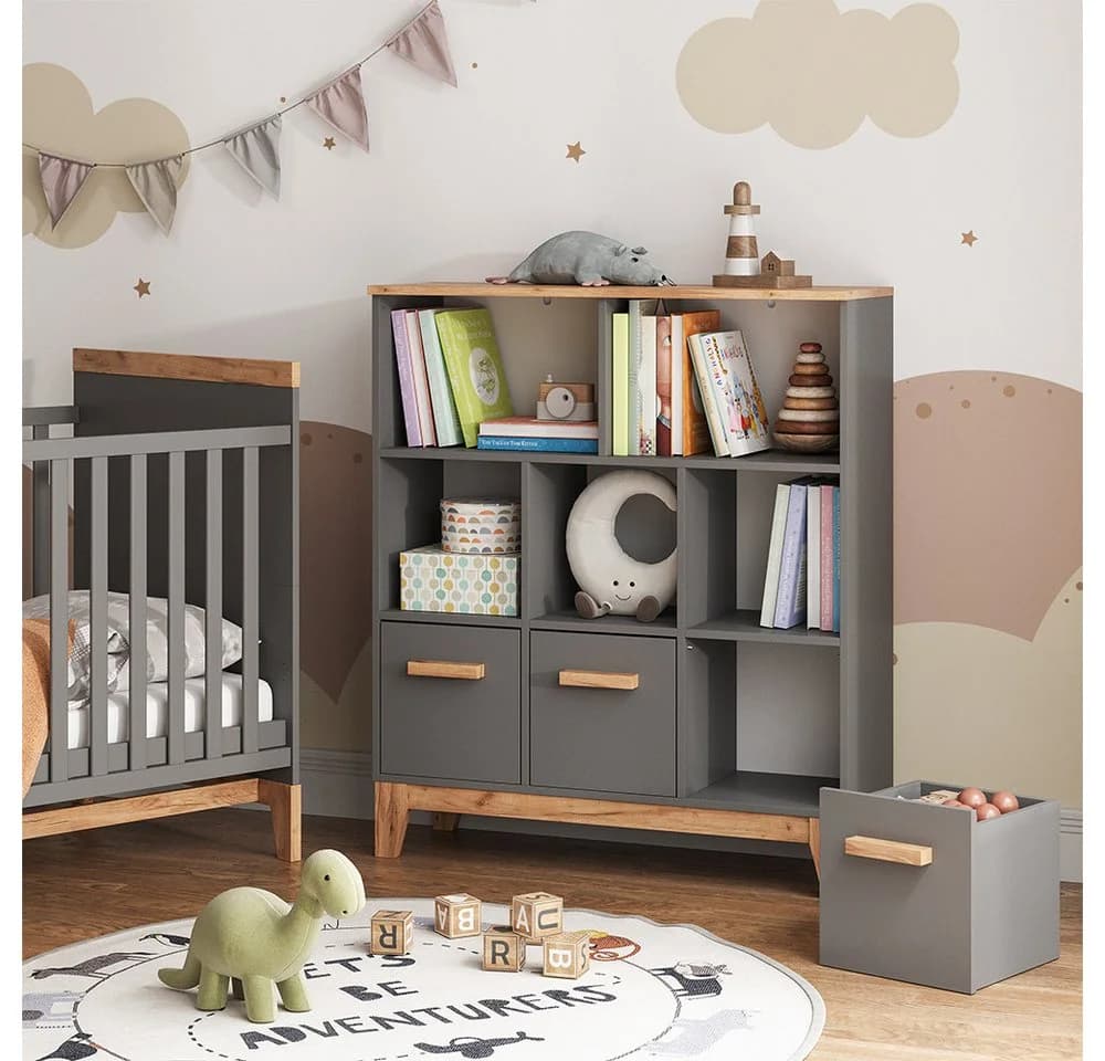 VitaliSpa® Bücherregal Malia Grau/Artisan 8 Fächer - Bild 4