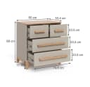 VitaliSpa® Kommode Malia 4 Schubladen Beige/Braun Spanplatte Bild 3