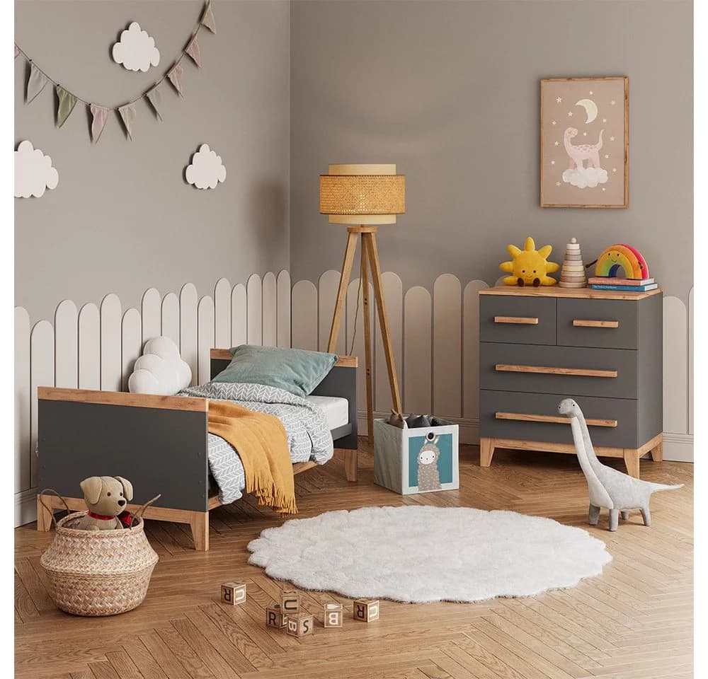 VitaliSpa® Kommode Malia Grau 4 Schubladen - Bild 5