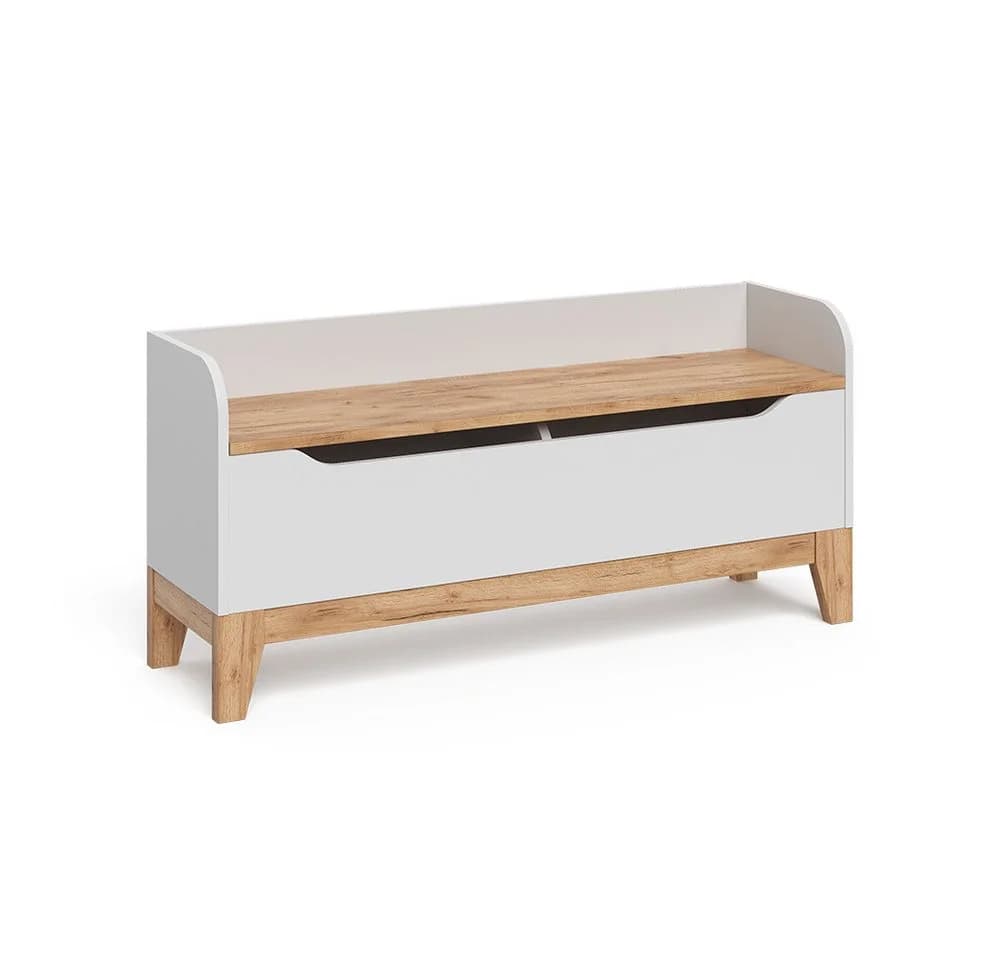 VitaliSpa® Bücherregal Malia, Weiß, 107.2 x 50 cm mit Sitzfläche - Bild 3