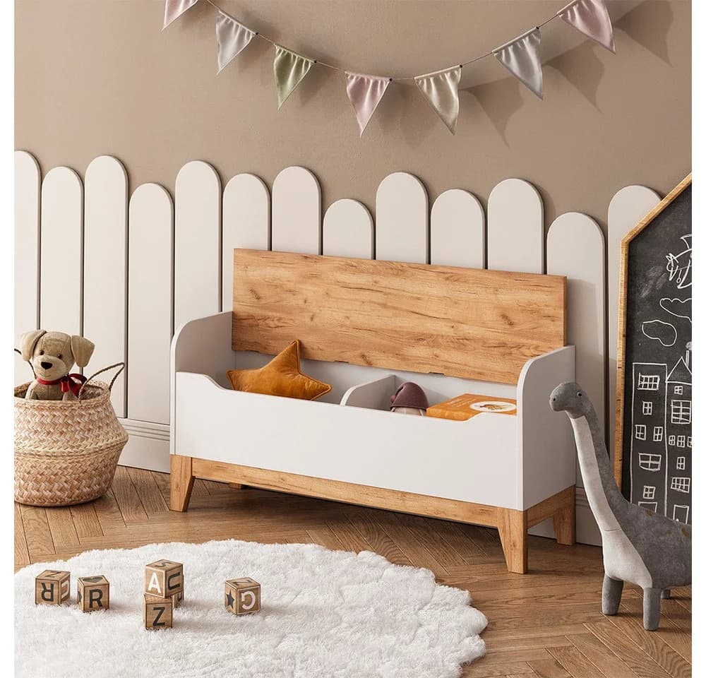 VitaliSpa® Bücherregal Malia, Weiß, 107.2 x 50 cm mit Sitzfläche - Bild 4