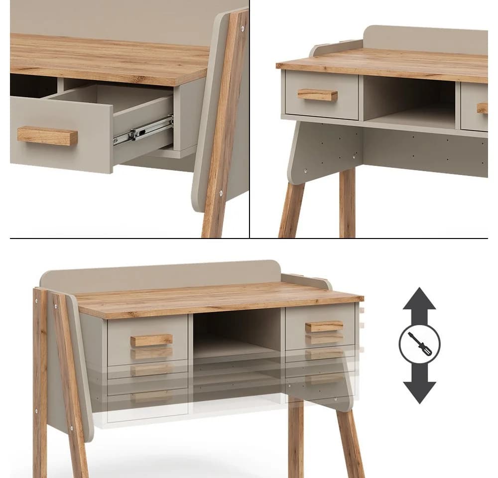 VitaliSpa® Schreibtisch Malia mit Höhenverstellung und 2 Schubladen - Bild 5