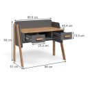 VitaliSpa® Schreibtisch Malia Grau Höhenverstellbar mit Schubladen Bild 3