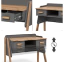 VitaliSpa® Schreibtisch Malia Grau Höhenverstellbar mit Schubladen Bild 5