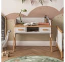 VitaliSpa® Schreibtisch Malia Weiß mit 2 Schubladen und Höhenverstellung Bild 2