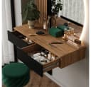 Eleganter Schminktisch aus massiver Eiche in Schwarz Bild 5