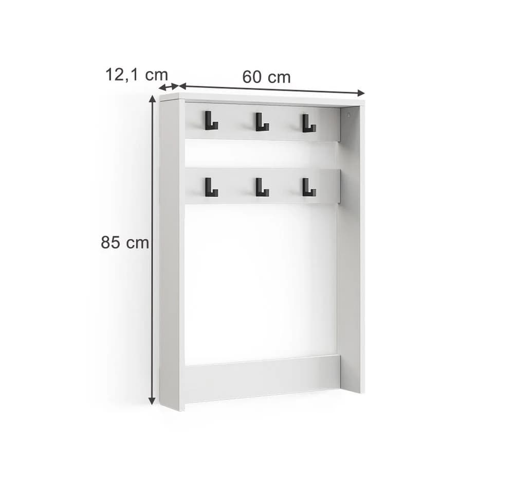 Vicco Garderobenschrank Eliza Weiß mit Haken - Bild 3