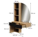 Vicco Schminktisch Melora Eiche/Schwarz 100 cm mit LED-Spiegel Bild 3