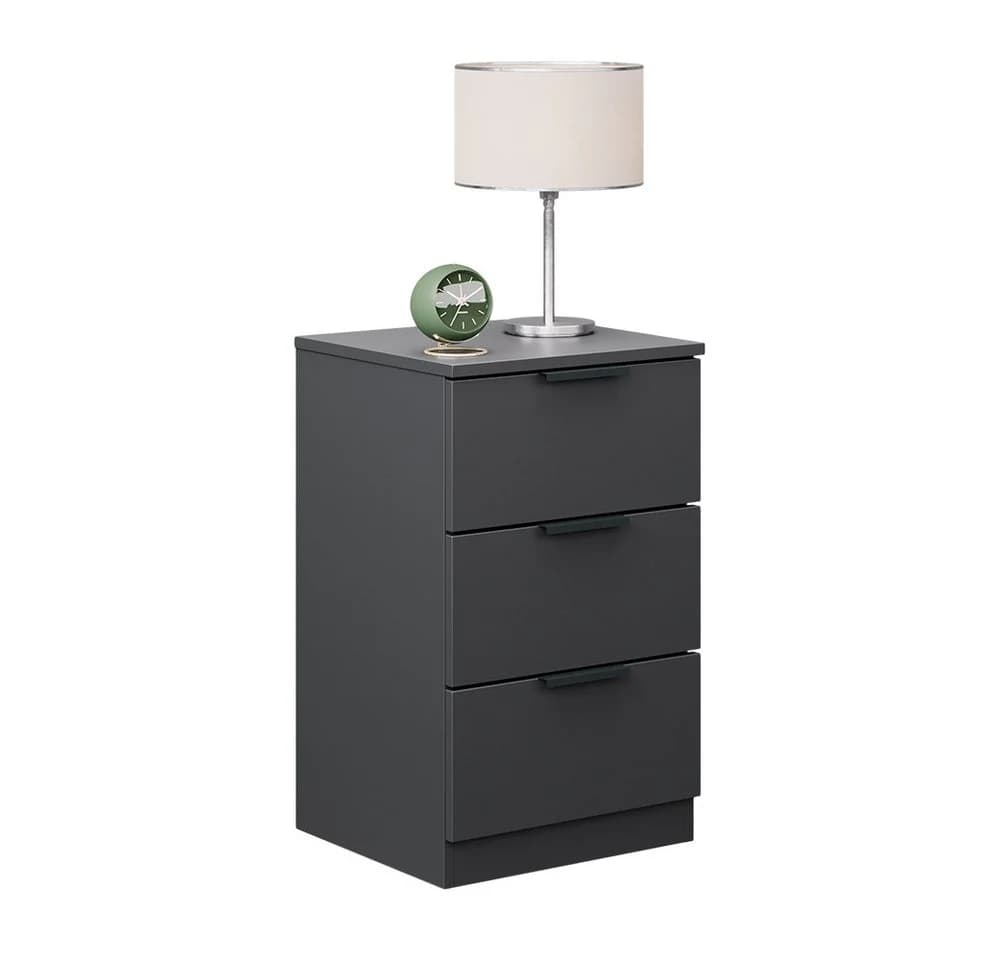 Vicco Nachtschrank Fino Schwarz mit 3 Schubladen - Bild 5