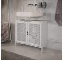 Vicco Waschbeckenunterschrank Liora Weiß Rattan-Optik 2 Türen Bild 3