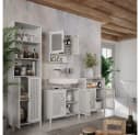 Vicco Waschbeckenunterschrank Liora Weiß Rattan-Optik 2 Türen Bild 5