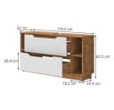 Vicco Waschbeckenunterschrank Lotta Eiche/Weiß gestreift 2 Schubladen Bild 1