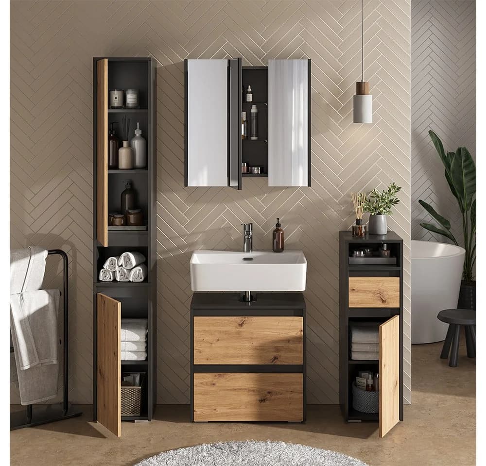 Vicco Waschbeckenunterschrank Majest Anthrazit/Artisan 60.1 x 62 cm - Bild 5
