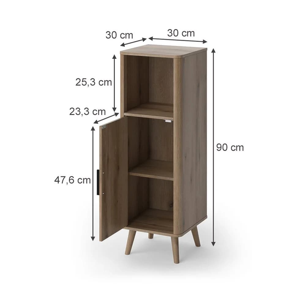 Vicco Midischrank Skara Eiche Schwarz