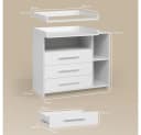 Livinity® Wickelkommode Torino Weiß mit Schubladen Bild 3
