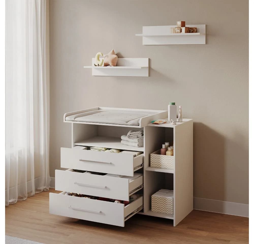 Livinity® Wickelkommode Torino Weiß mit Schubladen - Bild 5