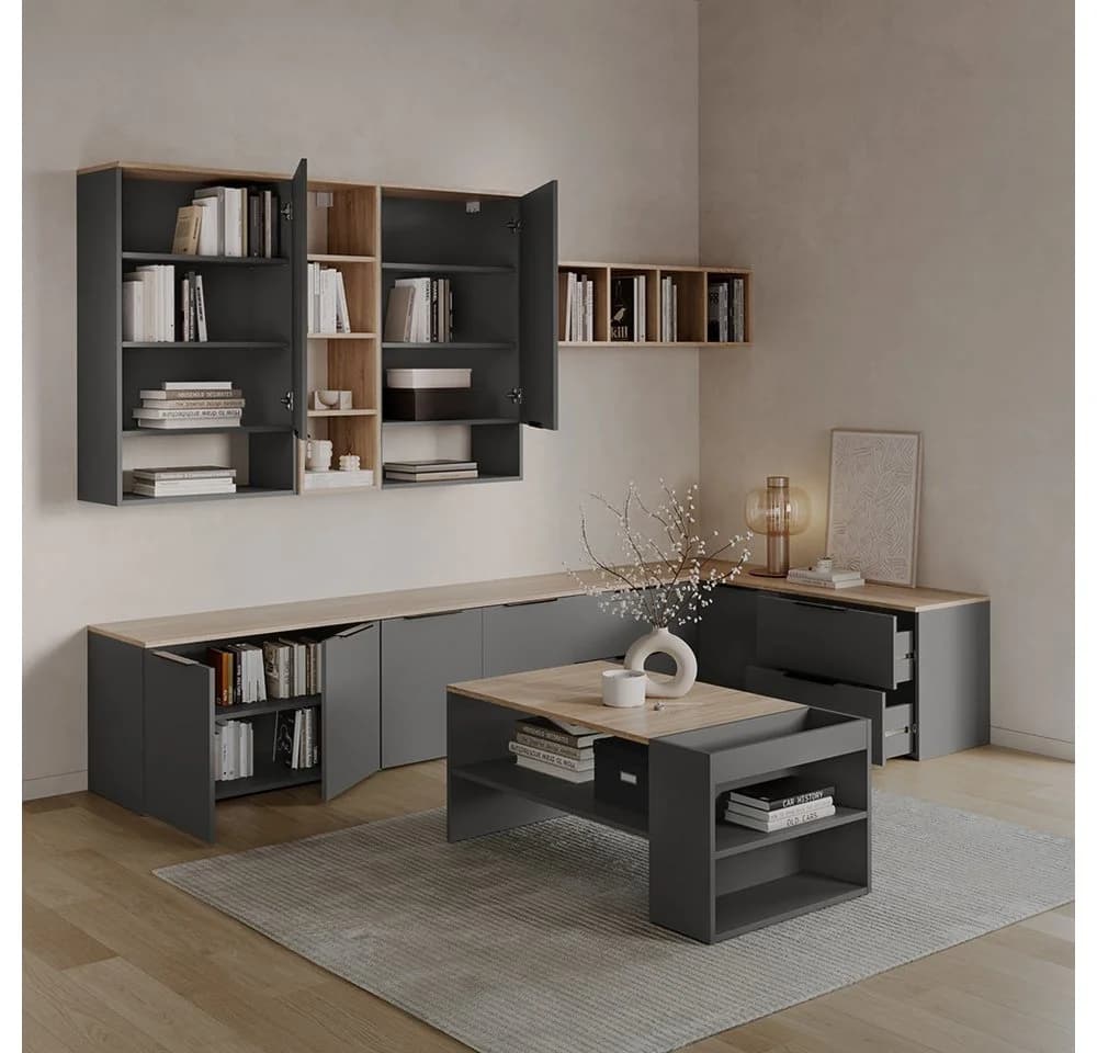 Livinity® Couchtisch Piave Anthrazit/Sonoma mit Regalen - Bild 4