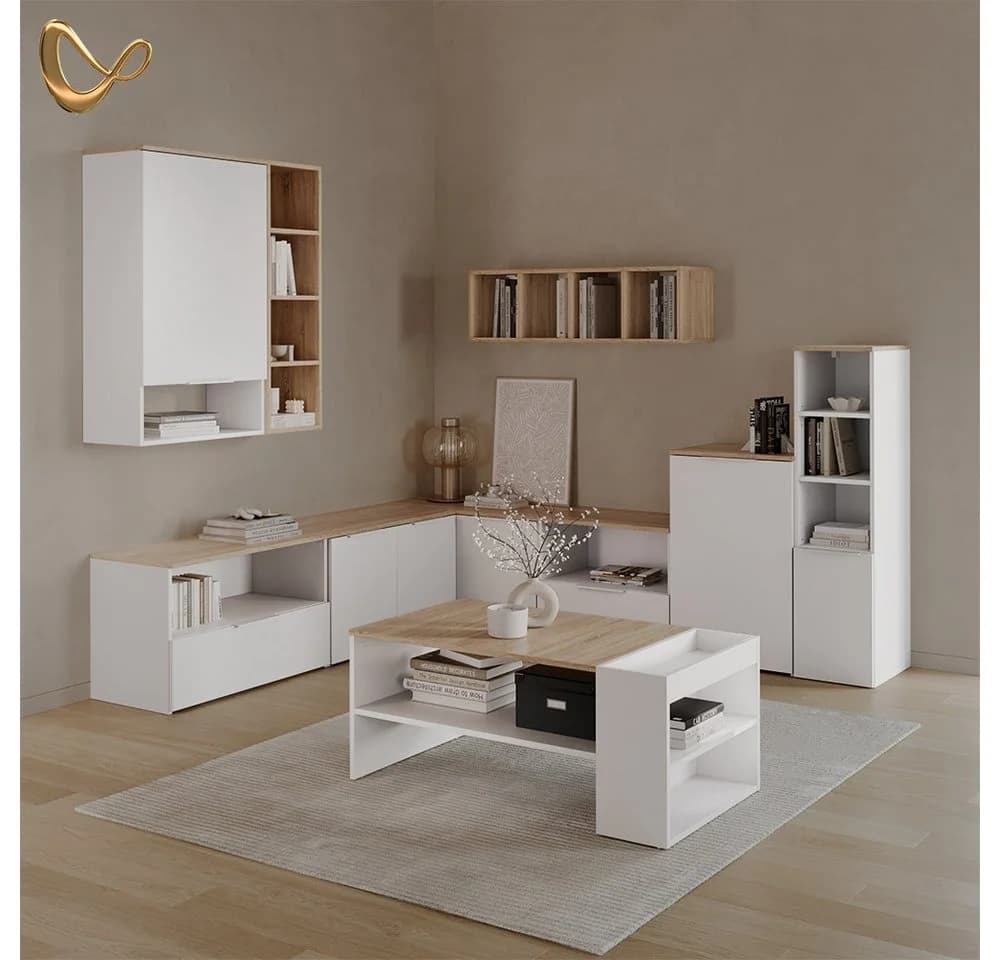 Livinity Lowboard Piave Weiß Sonoma mit Schublade