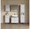 Livinity® Waschbeckenunterschrank Aterno Weiß 2 Schubladen Bild 1
