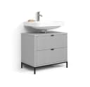 Livinity® Waschbeckenunterschrank Aterno Grau mit 2 Schubladen Bild 2