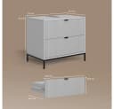 Livinity® Waschbeckenunterschrank Aterno Grau mit 2 Schubladen Bild 3