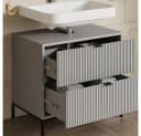 Livinity® Waschbeckenunterschrank Aterno Grau mit 2 Schubladen Bild 5