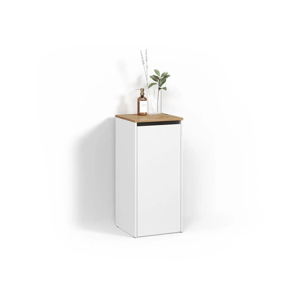 Livinity® Wäscheschrank Paolina mit Wäschkorb Weiß/Artisan-Eiche - Bild 2