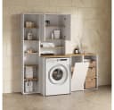 Livinity® Wäscheschrank Paolina mit Wäschkorb Weiß/Artisan-Eiche Bild 4
