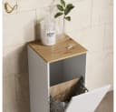 Livinity® Wäscheschrank Paolina mit Wäschkorb Weiß/Artisan-Eiche Bild 5
