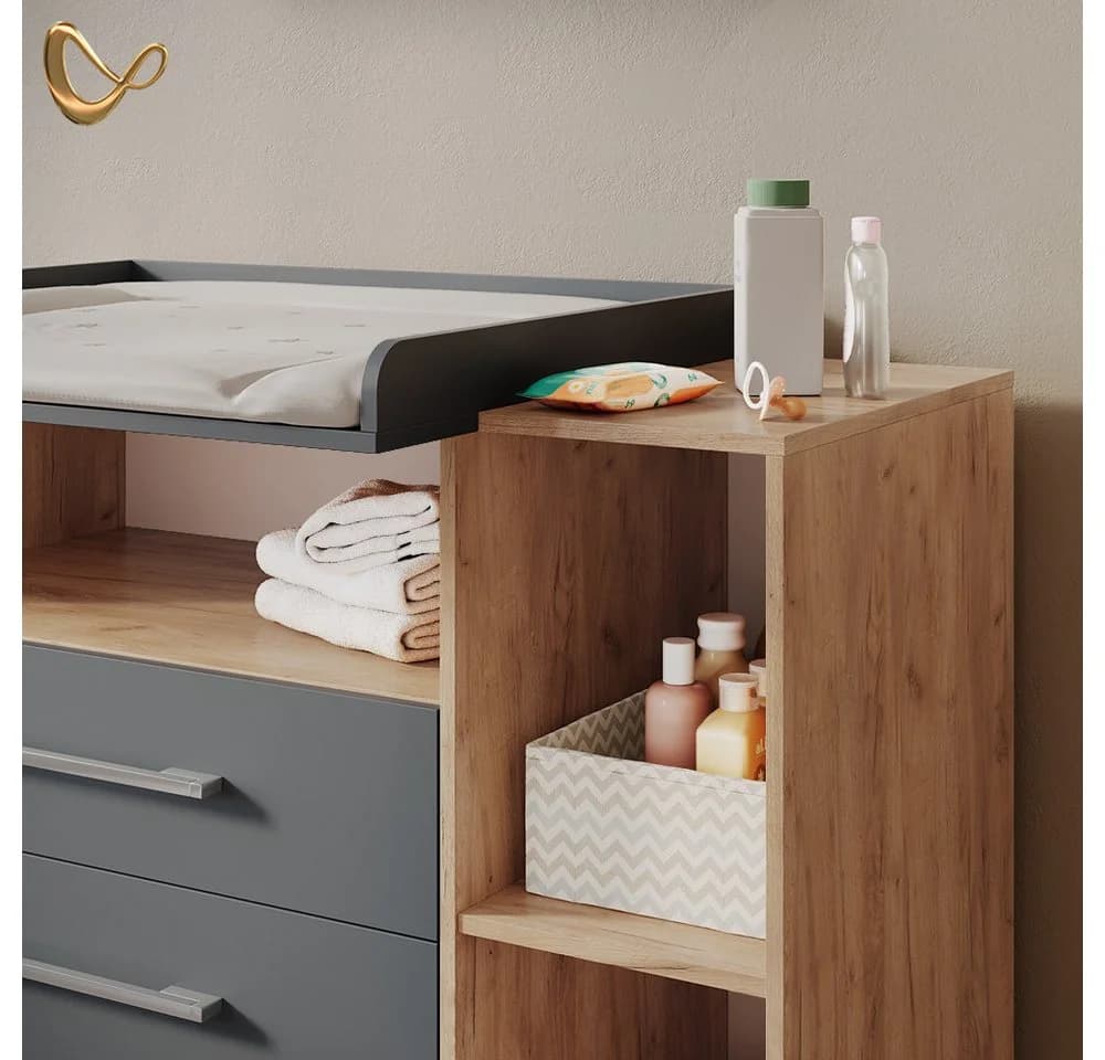 Livinity Wickelkommode Torino Anthrazit Sonoma mit Schubladen - Bild 5