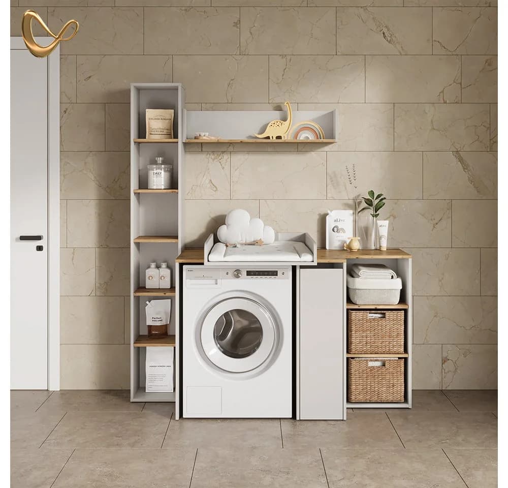 Livinity® Waschmaschinenumbauschrank Paolina Weiß