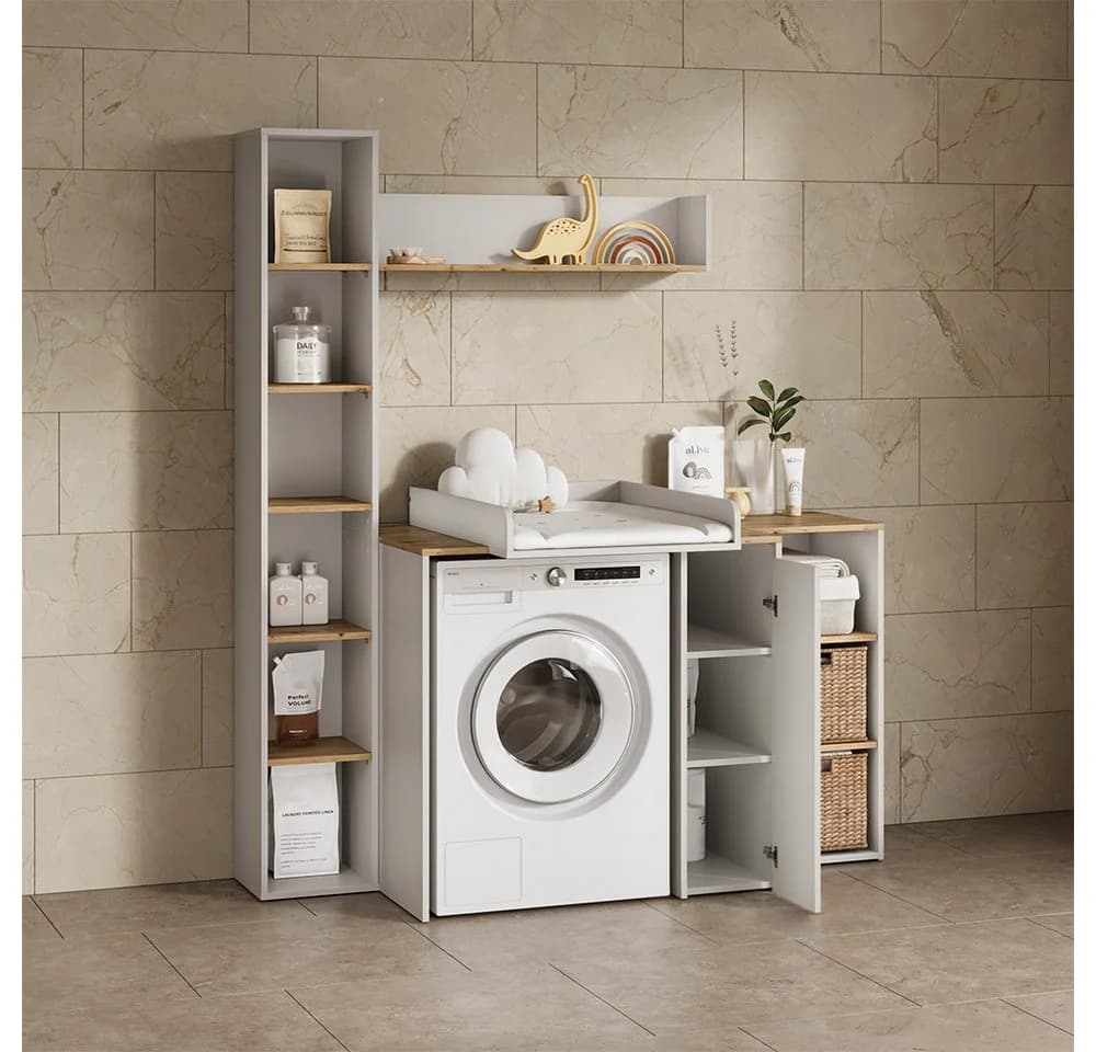 Livinity® Waschmaschinenumbauschrank Paolina Weiß - Bild 4