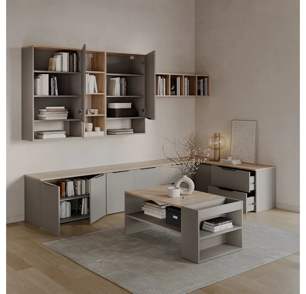 Livinity® Couchtisch Piave Greige mit Regalen - Bild 4