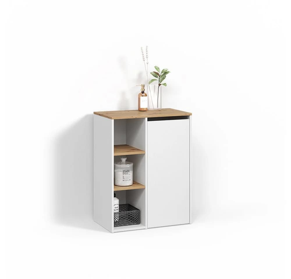 Livinity® Wäscheschrank Paolina Weiß mit Wäschekorb - Bild 2