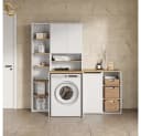 Livinity® Waschmaschinenumbauschrank Paolina Weiß/Artisan Bild 1