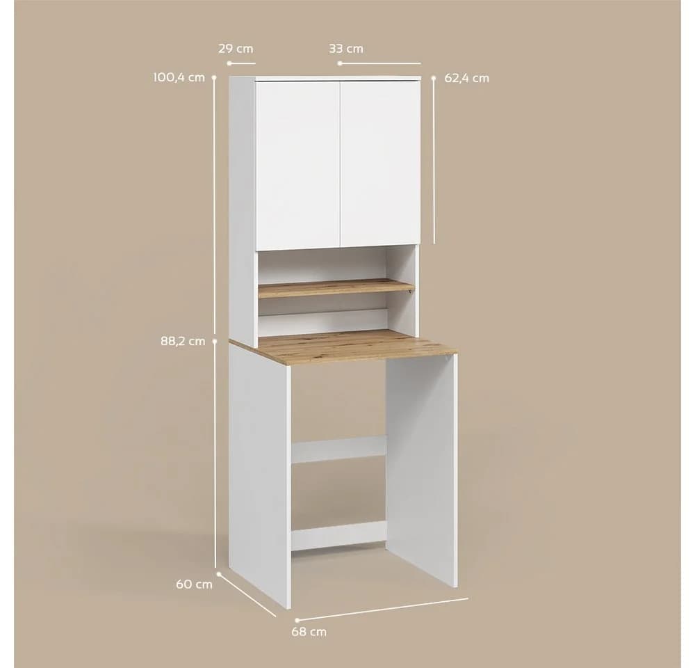 Livinity® Waschmaschinenumbauschrank Paolina Weiß/Artisan - Bild 4