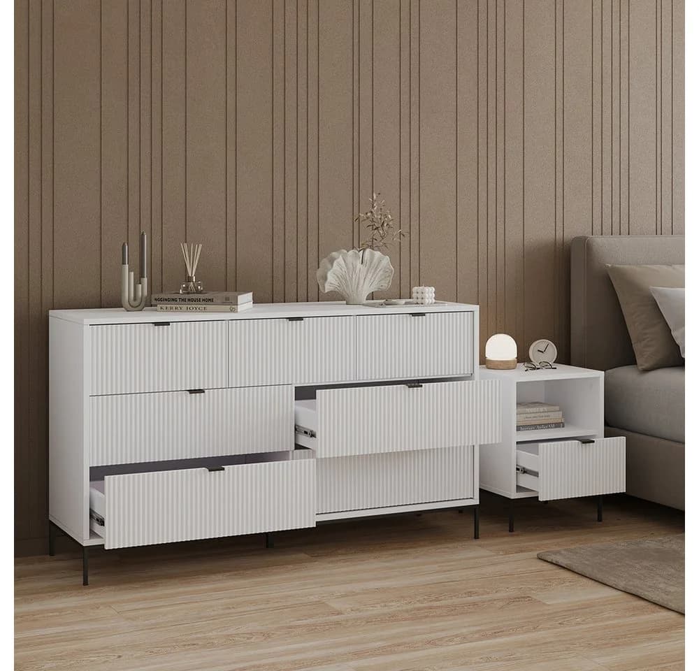 Livinity Nachtschrank Aterno 2er Set Weiß MDF - Bild 4