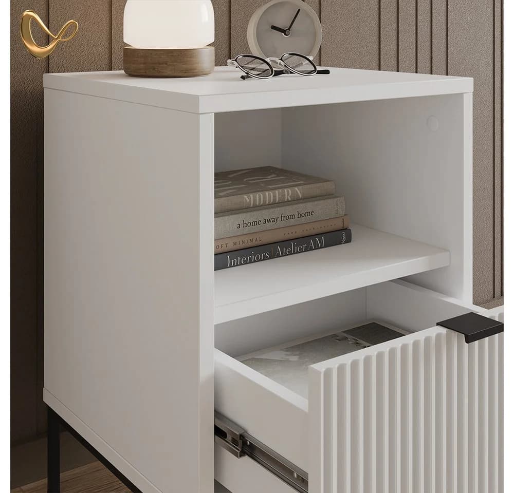 Livinity Nachtschrank Aterno 2er Set Weiß MDF - Bild 5