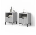 Livinity Nachtschrank Aterno Grau 2er Set Bild 2