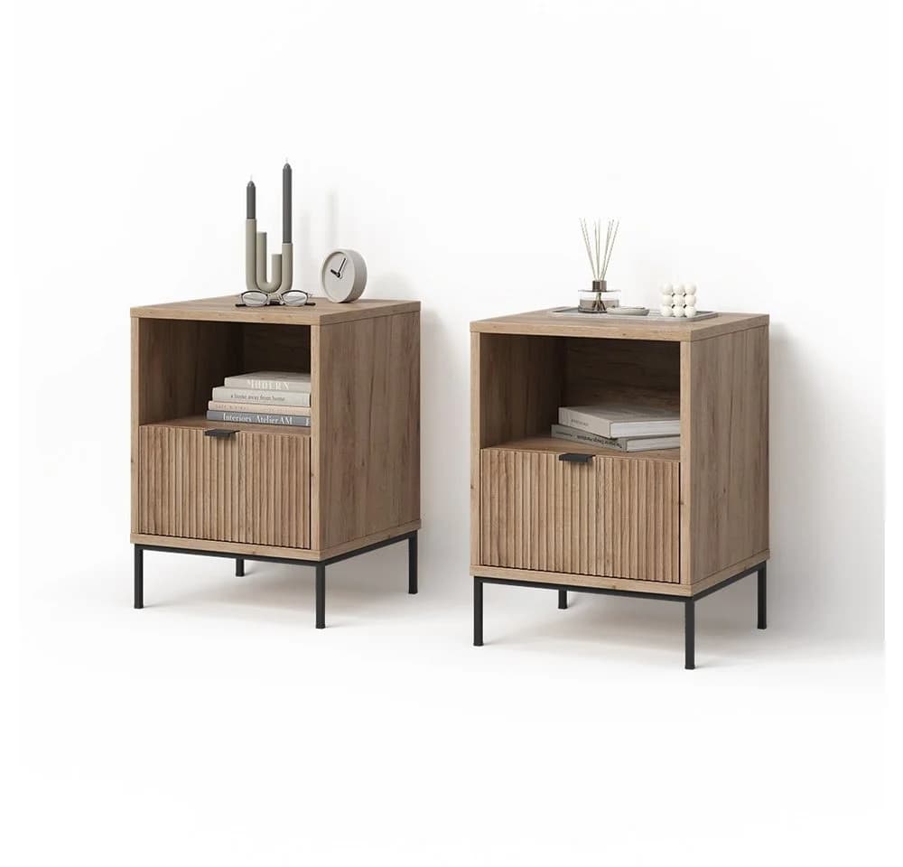 Livinity Nachtschrank Aterno 2er Set Viking Oak MDF - Bild 2