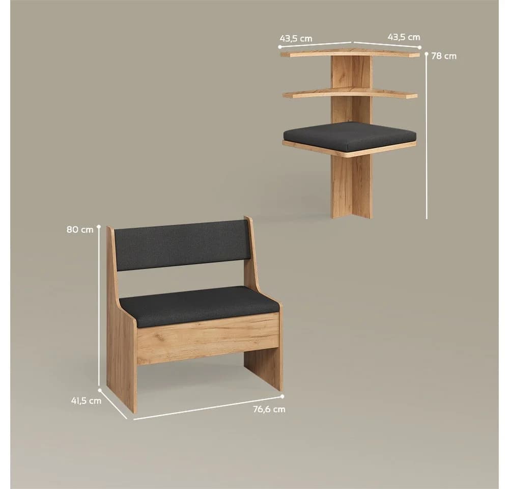 Livinity® Sitzbank Tiberio Goldkraft Eiche - Bild 3