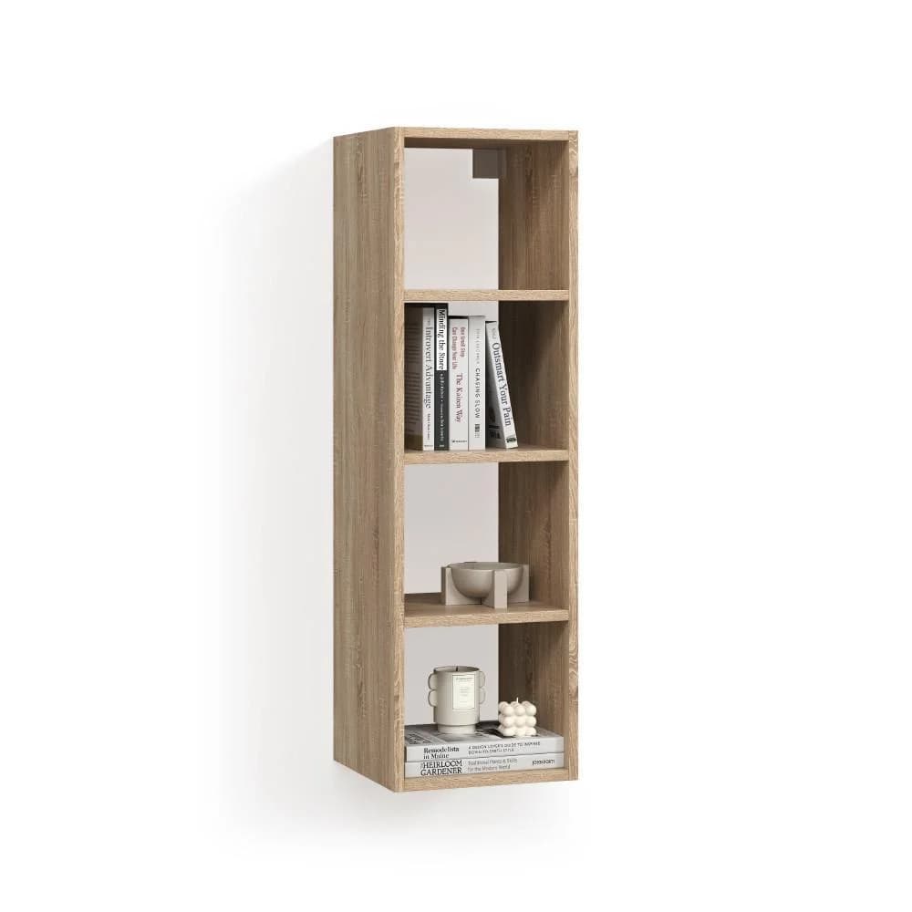 WANDREGAL Piave Sonoma 30 x 100 cm mit 4 offenen Ablagen Braun