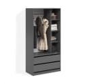 Livinity® Kleiderschrank Trento Anthrazit mit 2 Schubladen Bild 2