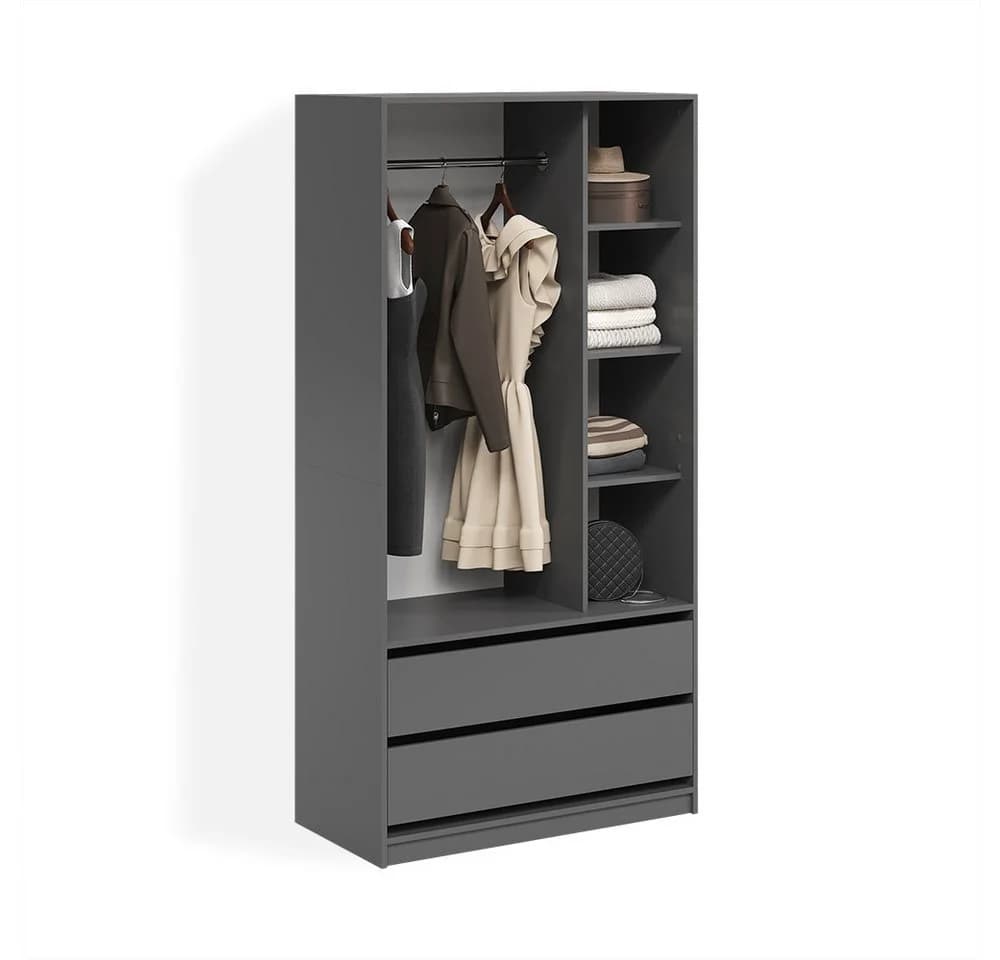 Livinity® Kleiderschrank Trento Anthrazit mit 2 Schubladen - Bild 2